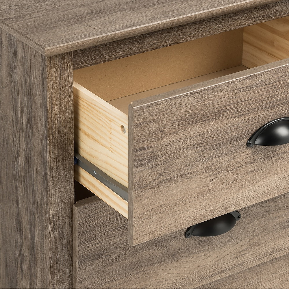 Prepac Salt Spring 3 Drawer Tall Nightstand Drifted Grey