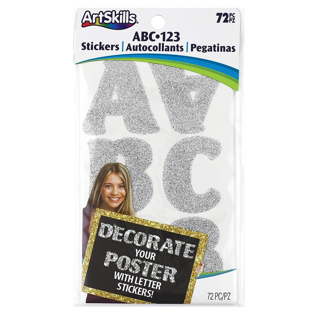 ArtSkills Silver Glitter Stickers 72 pieces Bundle of 5