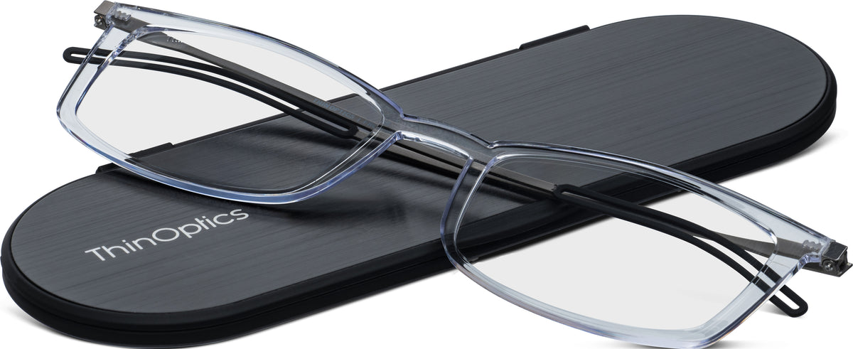ThinOptics Reader with Universal Black Pod 1.5 Blue