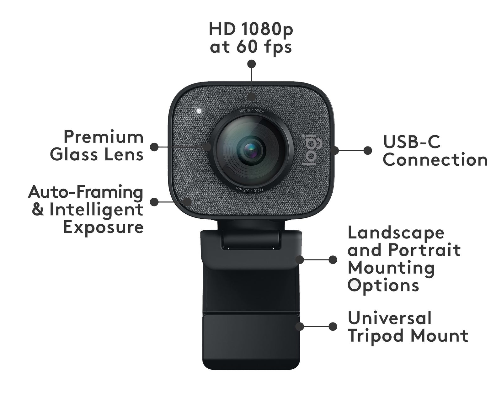 Logitech StreamCam Plus 960-001280 Webcam Graphite