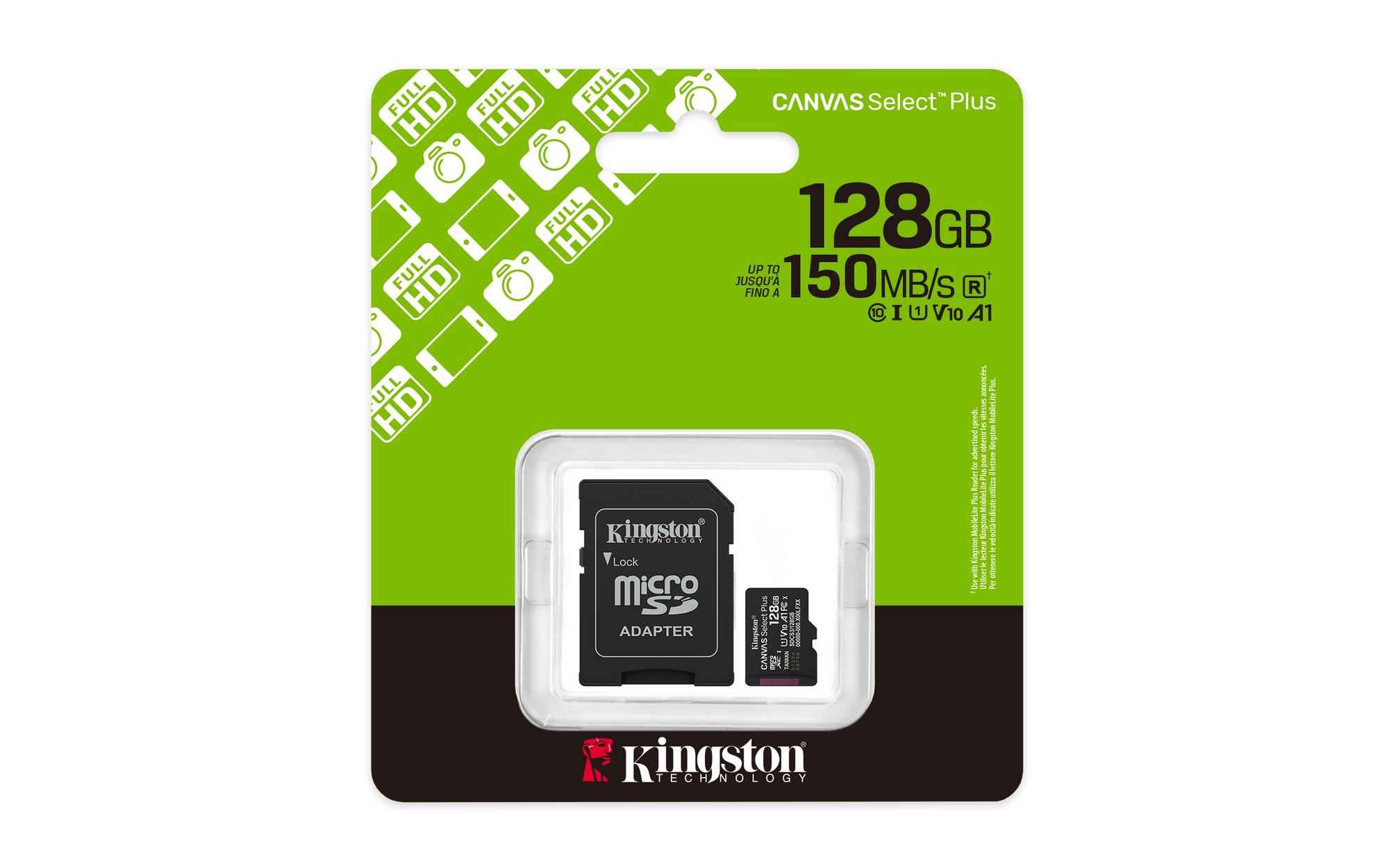 Kingston 128GB Canvas Select Plus MicroSD Card with SD Adapter