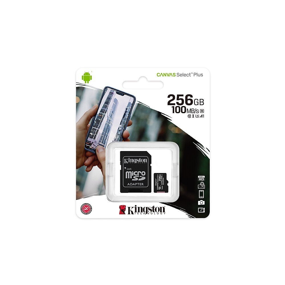 Kingston Canvas Select Plus 256GB MicroSD Card with SD Adapter