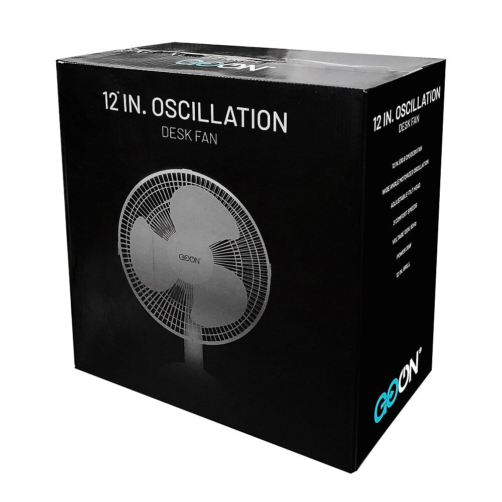 GO ON 12" Oscillating Desk Fan