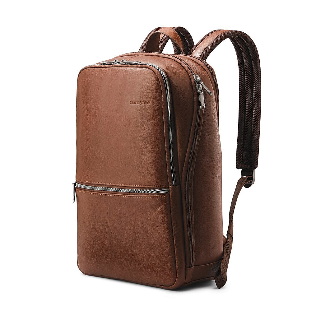 Samsonite Classic Leather Backpack 15.6" Cognac