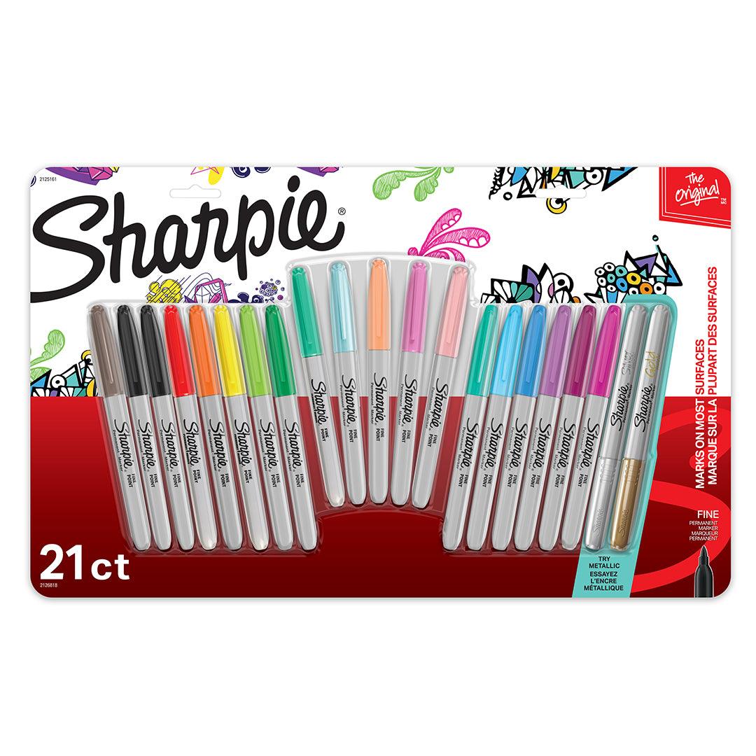 Sharpie Fine-Point Permanent Markers Combo Pack - Assorted - 21 Pack