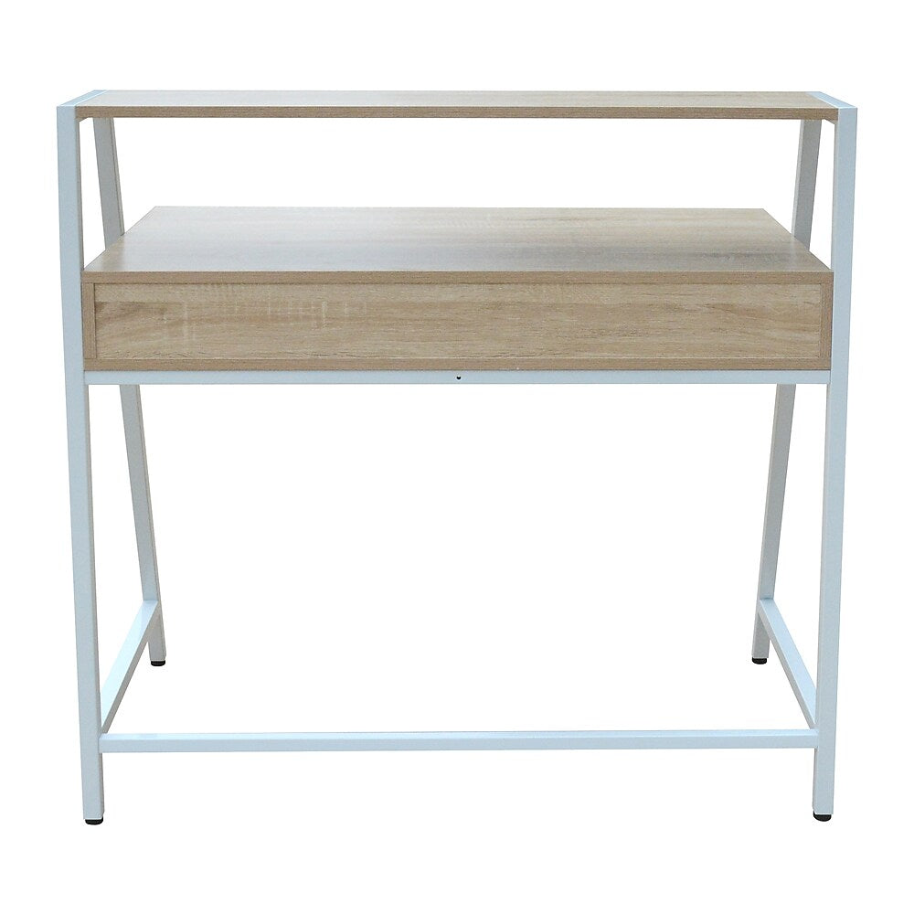 Simply Desk With Shelf And Drawer Oak And White