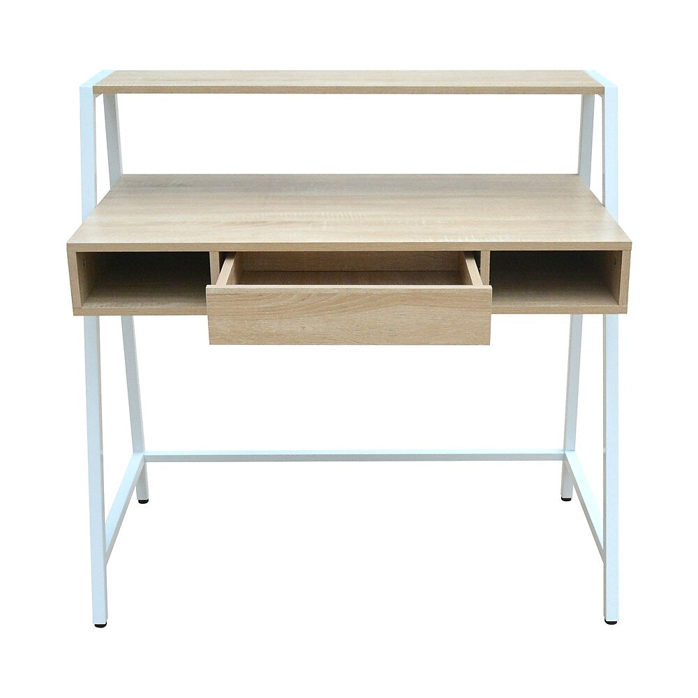Simply Desk With Shelf And Drawer Oak And White