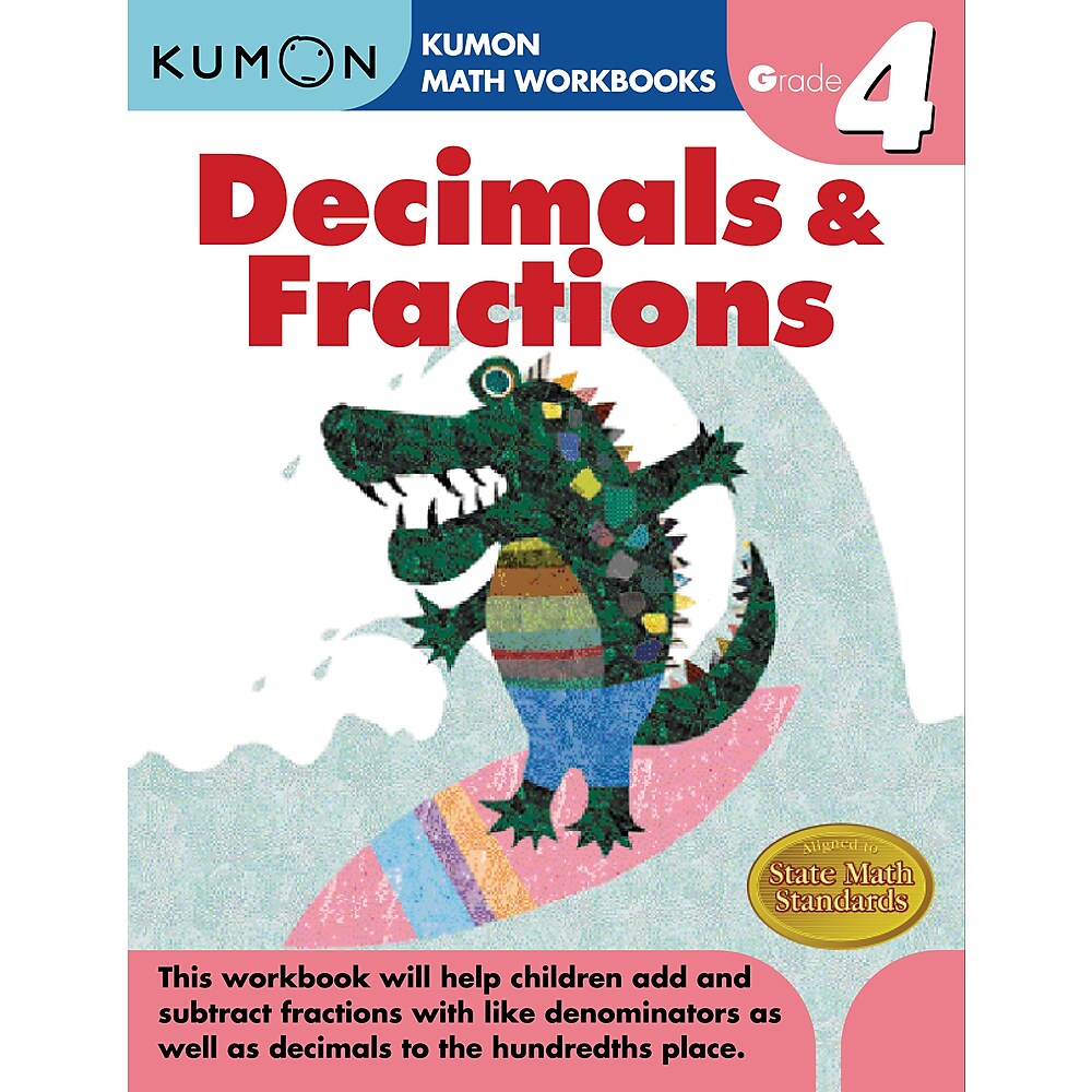 Kumon Grade 4 Decimals and Fractions Workbook
