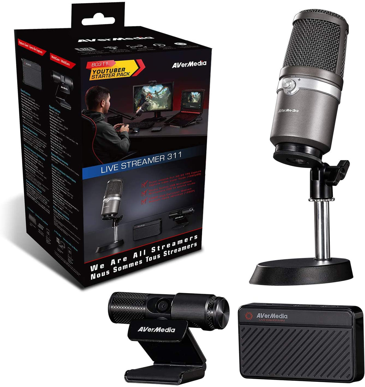 AverMedia Live Streamer 311 Youtuber Starter Pack Kit
