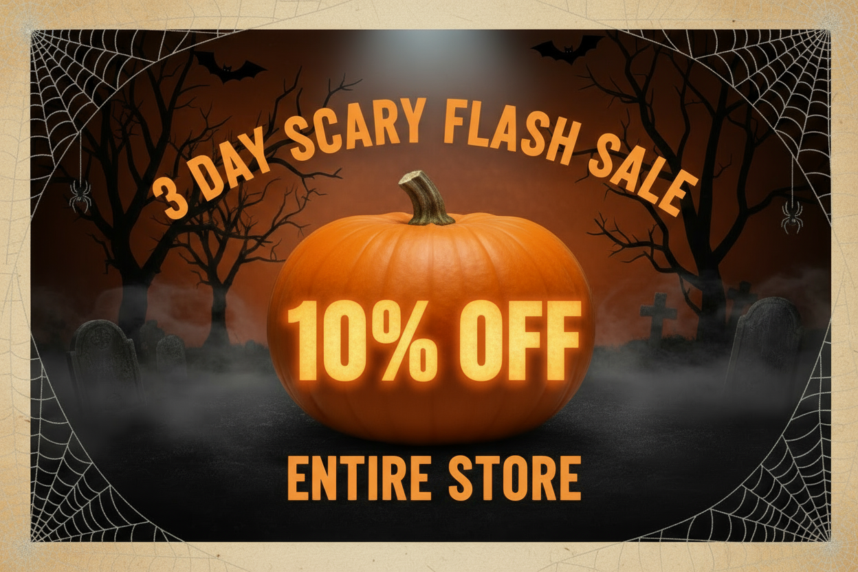 3 Day Scary Halloween Flash Sale Banner - Carved 10% OFF