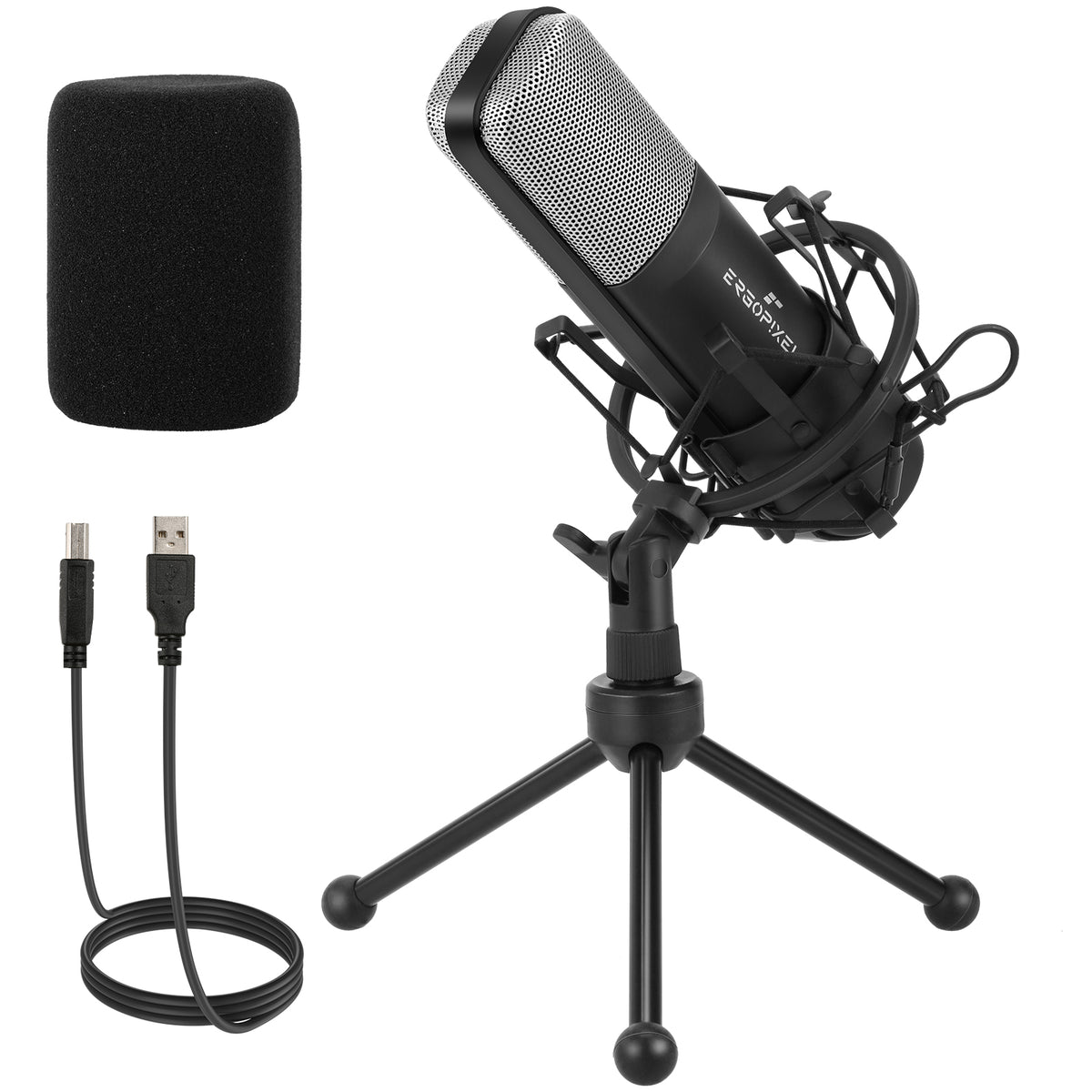 Ergopixel Studio Microphone with Tripod Black