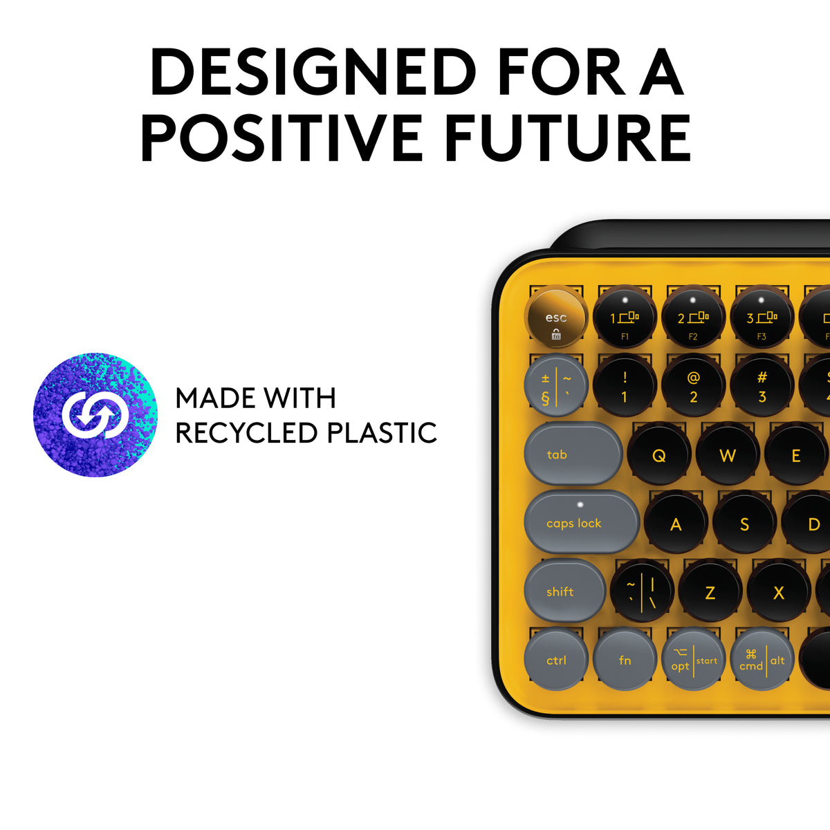 Logitech POP Keys Wireless Mechanical Keyboard 920-010707 Blast Yellow