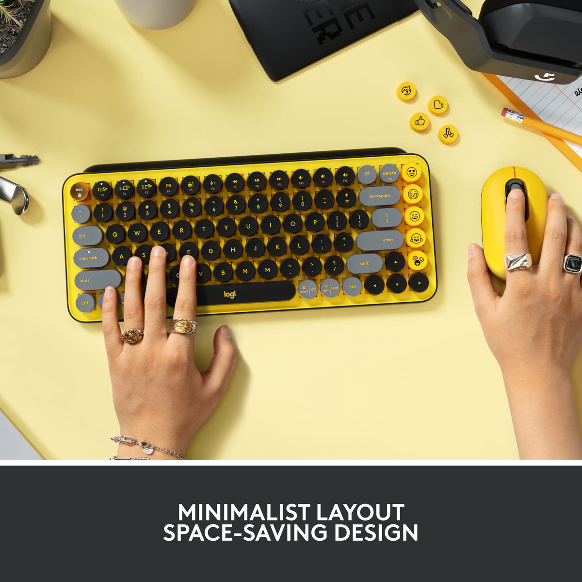 Logitech POP Keys Wireless Mechanical Keyboard 920-010707 Blast Yellow