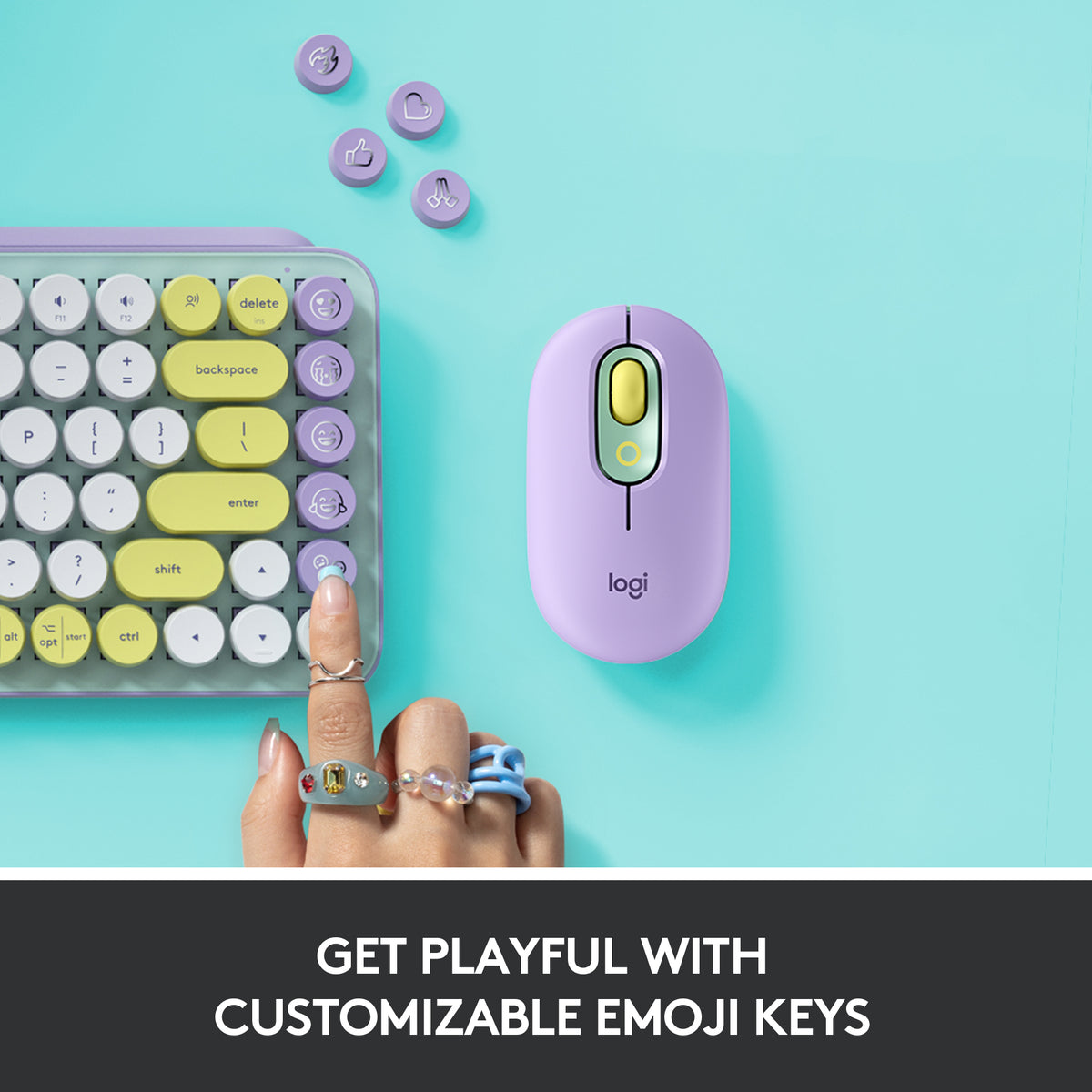 Logitech POP Keys Wireless Mechanical Keyboard 920-010708 Daydream Mint