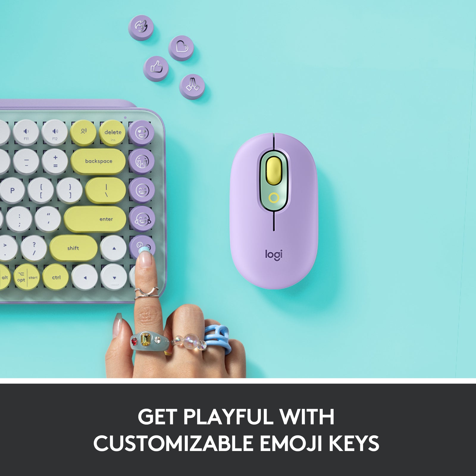 Logitech POP Keys Wireless Mechanical Keyboard 920-010708 Daydream Mint