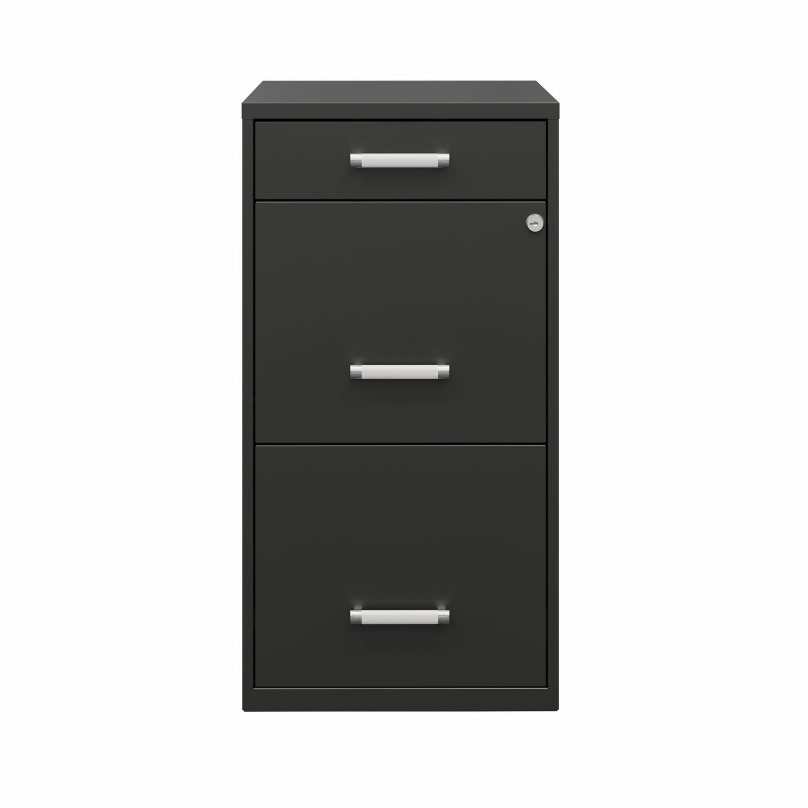 Hirsh Three Drawer Metal Organizer File Cabinet Black
