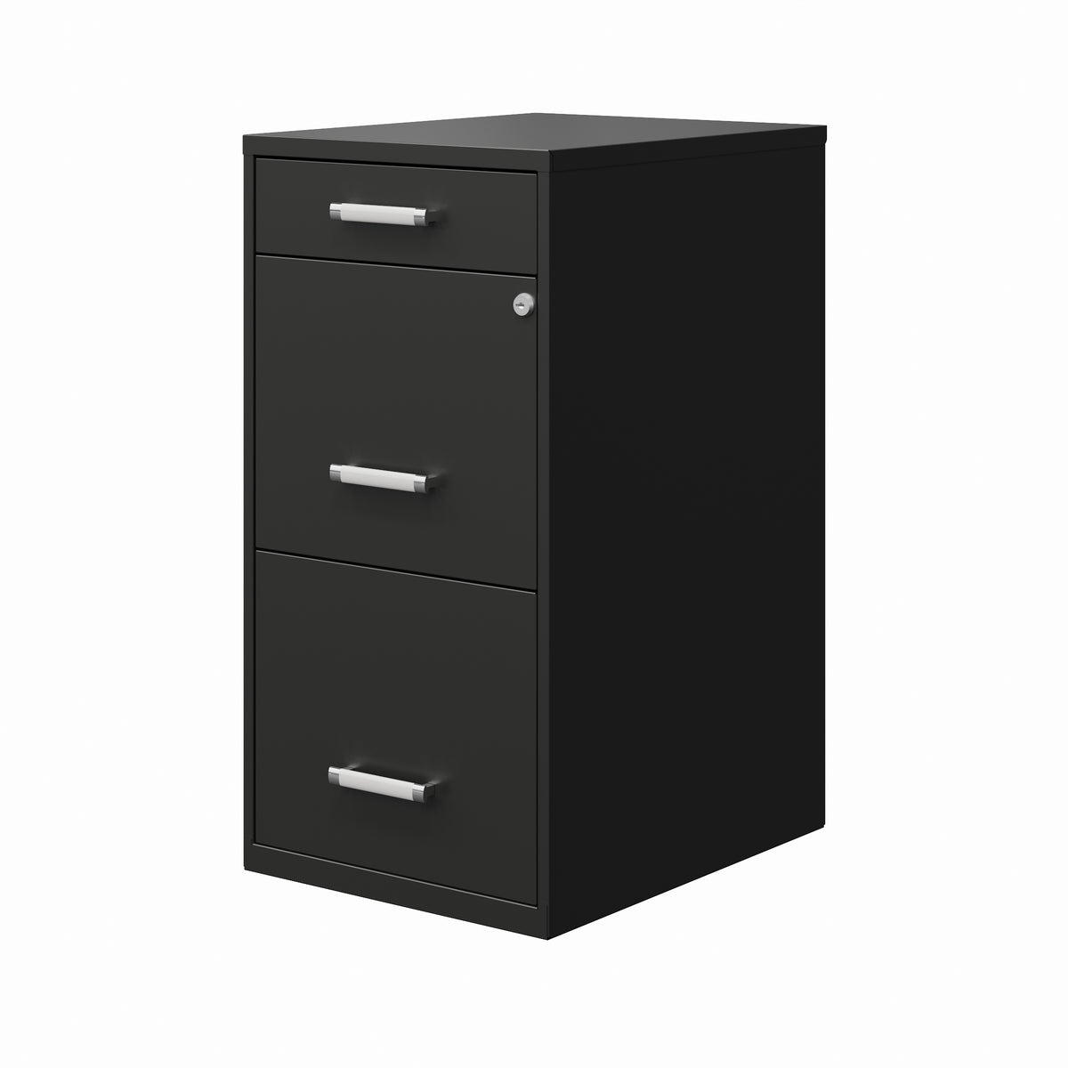 Hirsh Three Drawer Metal Organizer File Cabinet Black