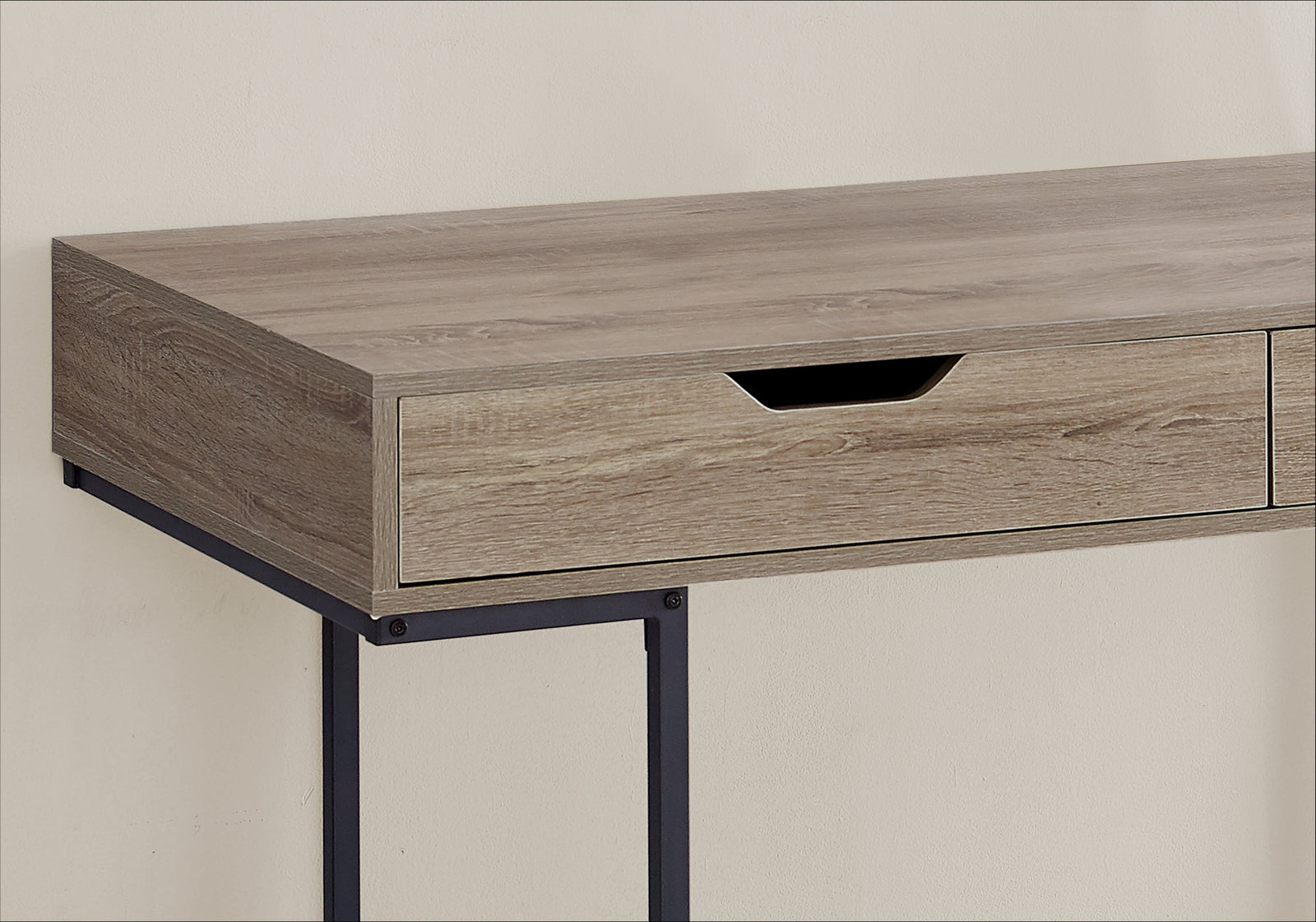 Monarch Specialties 7555 48" Computer Desk Dark Taupe and Black Metal