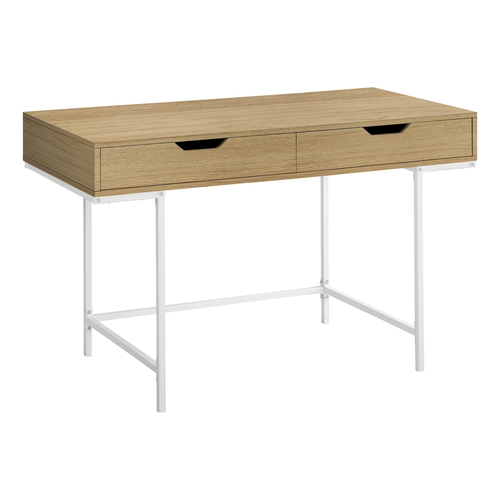 Monarch Specialties 7569 48" Computer Desk Natural/White Metal