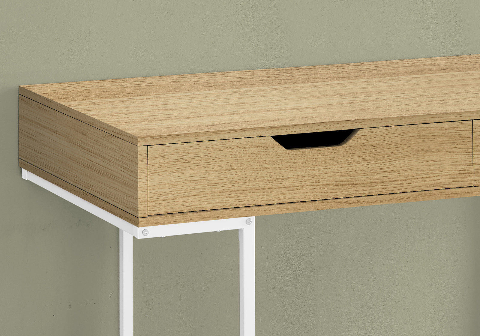 Monarch Specialties 7569 48" Computer Desk Natural/White Metal