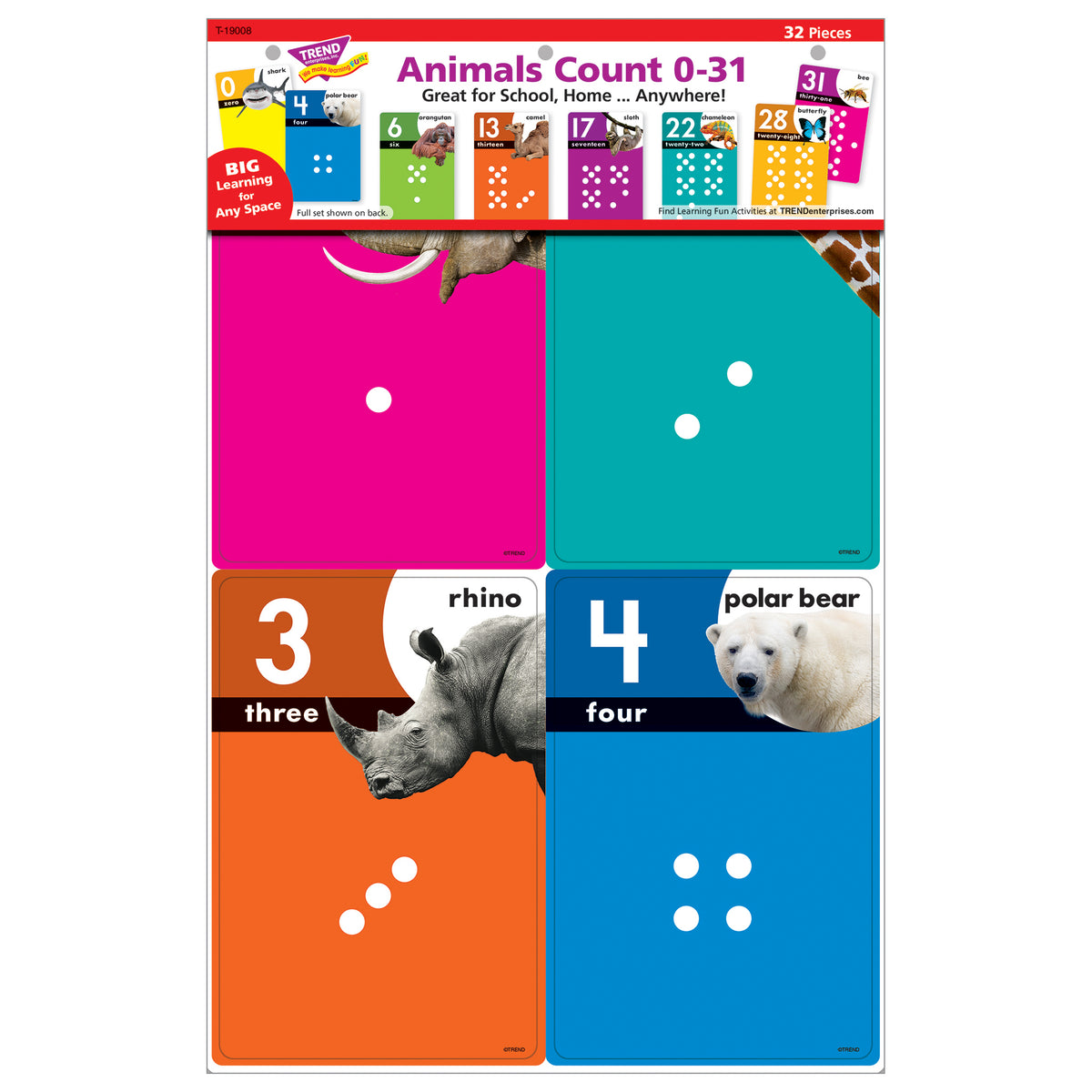 TREND enterprises Inc. Animals Count 0-31 Learning Set