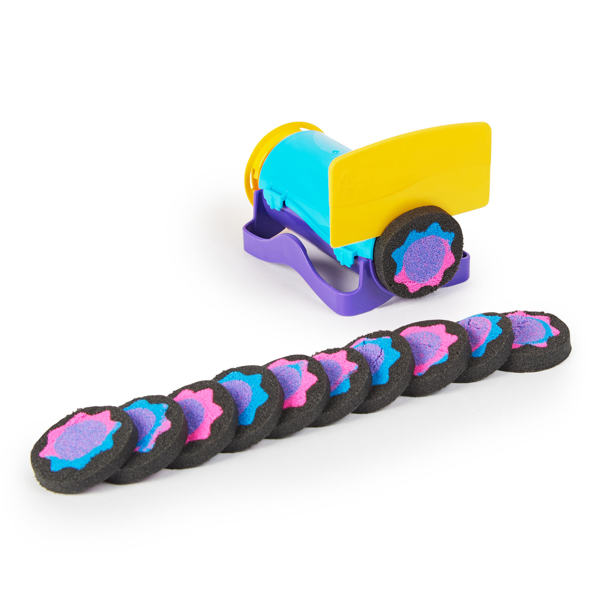 Kinetic Sand Slice N’ Surprise Set Black, Pink and Blue Sand