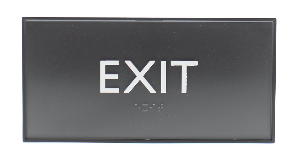 Headline Sign Premier EXIT Sign - 4&quot; H x 8&quot; L - Black