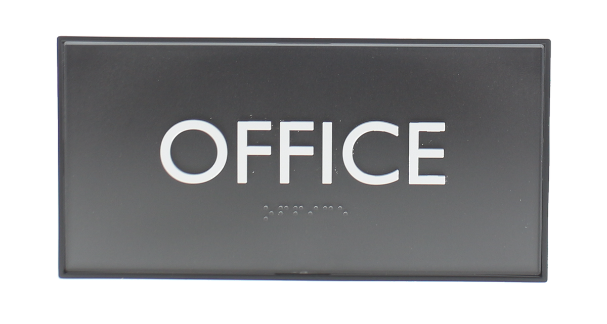 Headline Sign Premier OFFICE Sign - 4&quot; H x 8&quot; L - Black