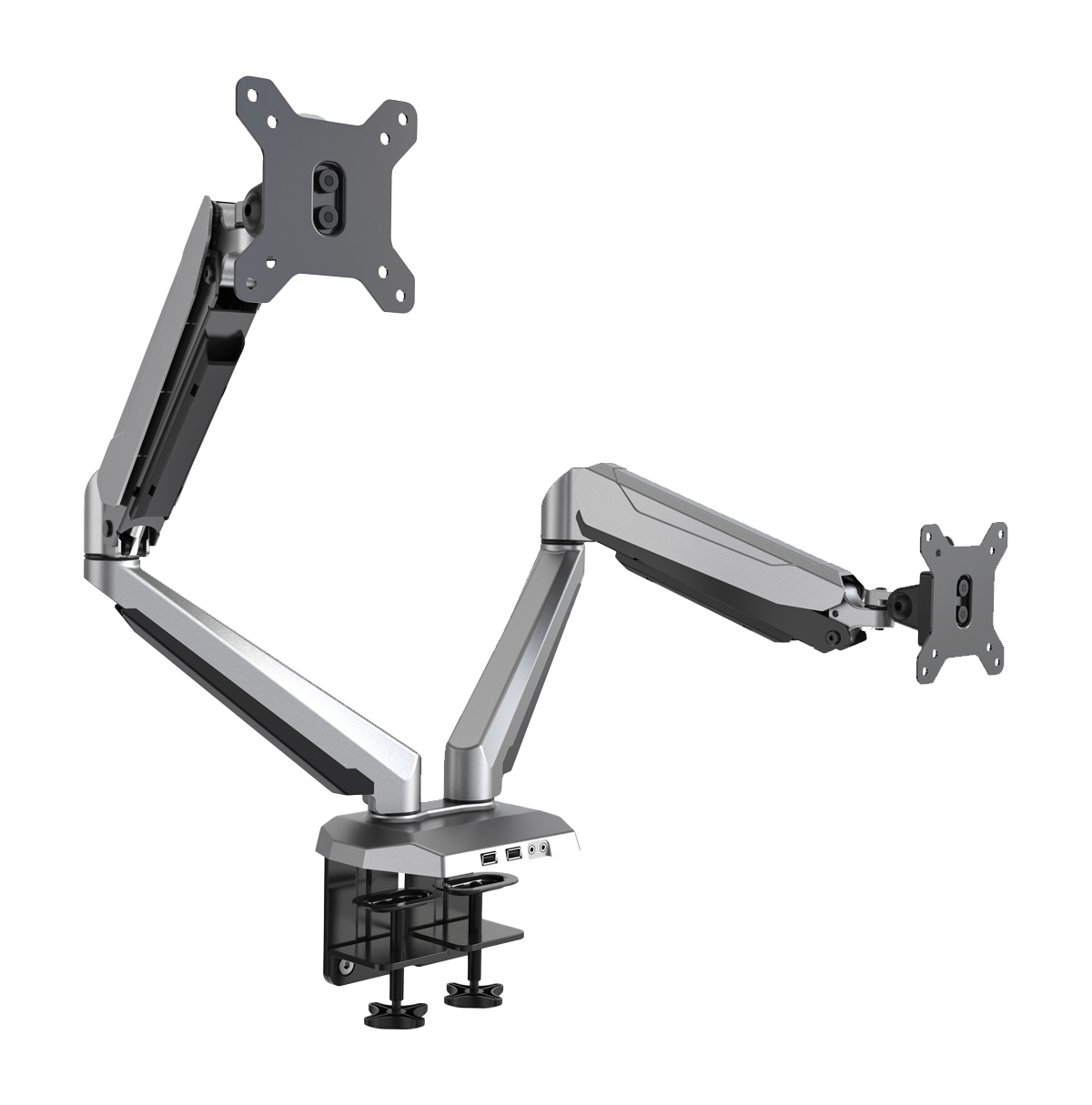ShoppingAll Adjustable Dual Monitor Desk Mount Silver