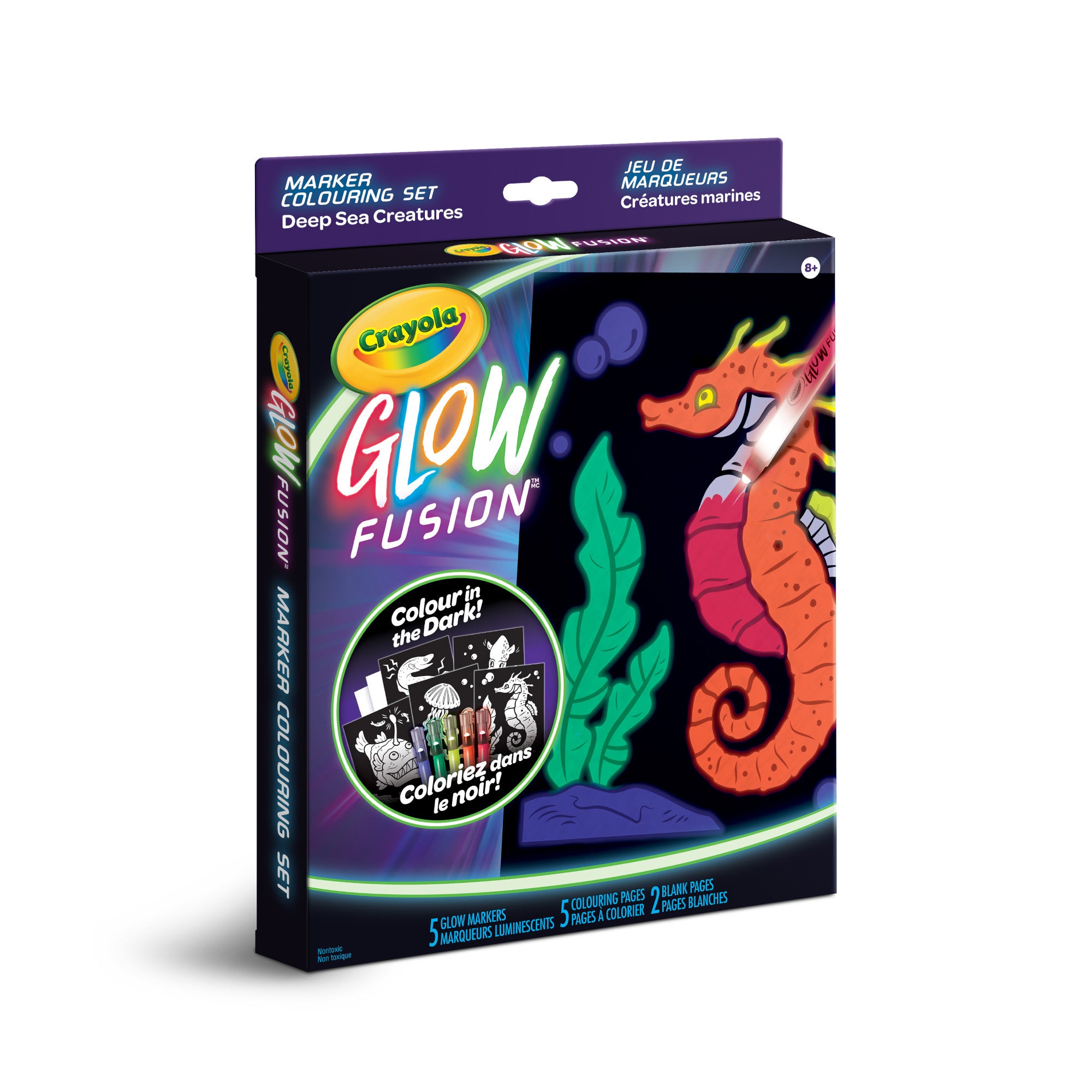 Crayola Glow Fusion Marker Colouring Set - Deep Sea Creatures