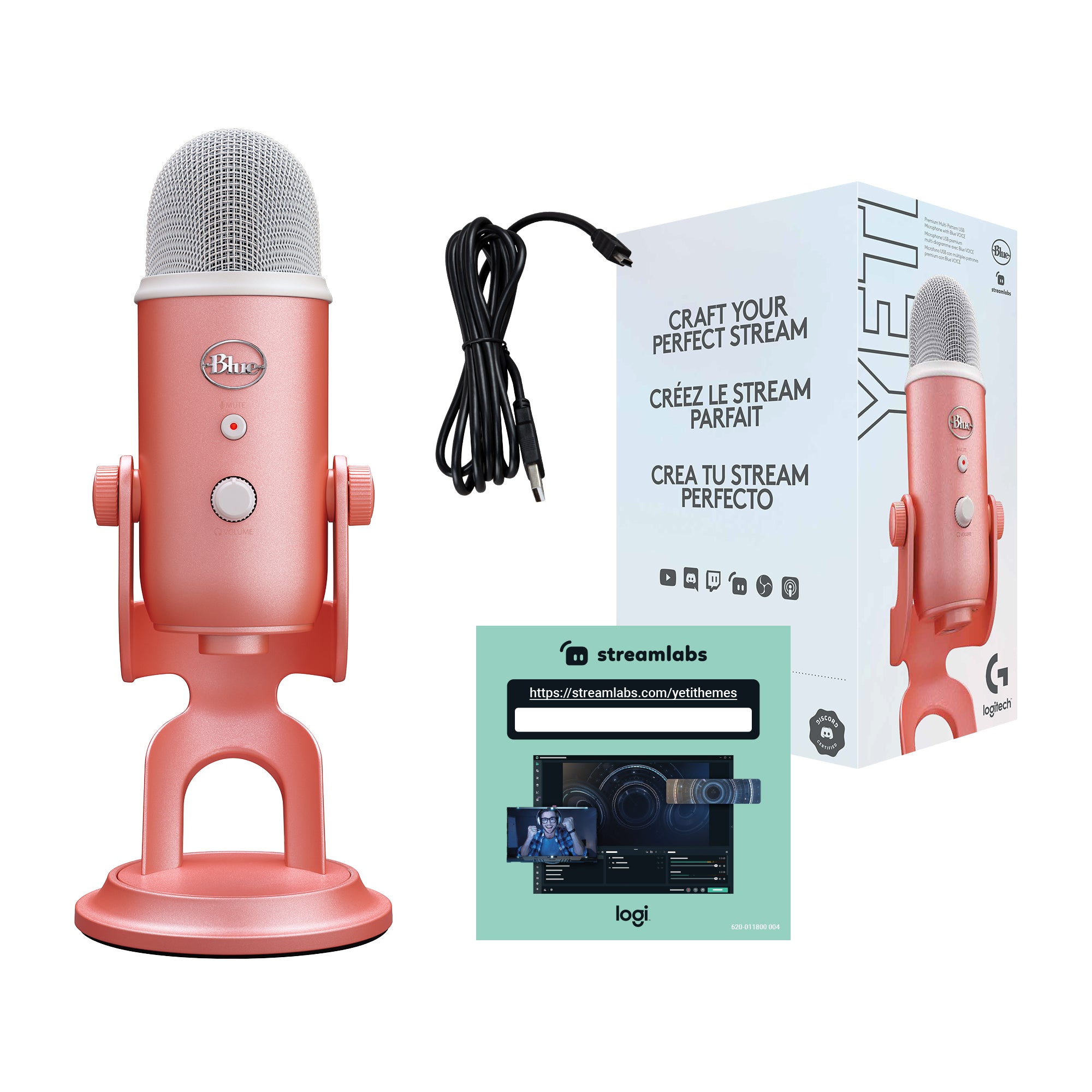Logitech Blue Yeti Premium USB Gaming Microphone Pink Dawn
