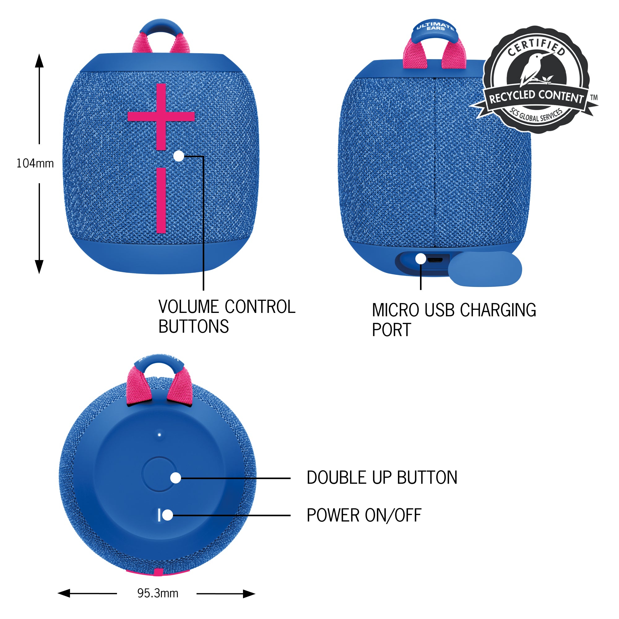 Ultimate Ears Wonderboom 3 Wireless Bluetooth Speaker Performance Blue
