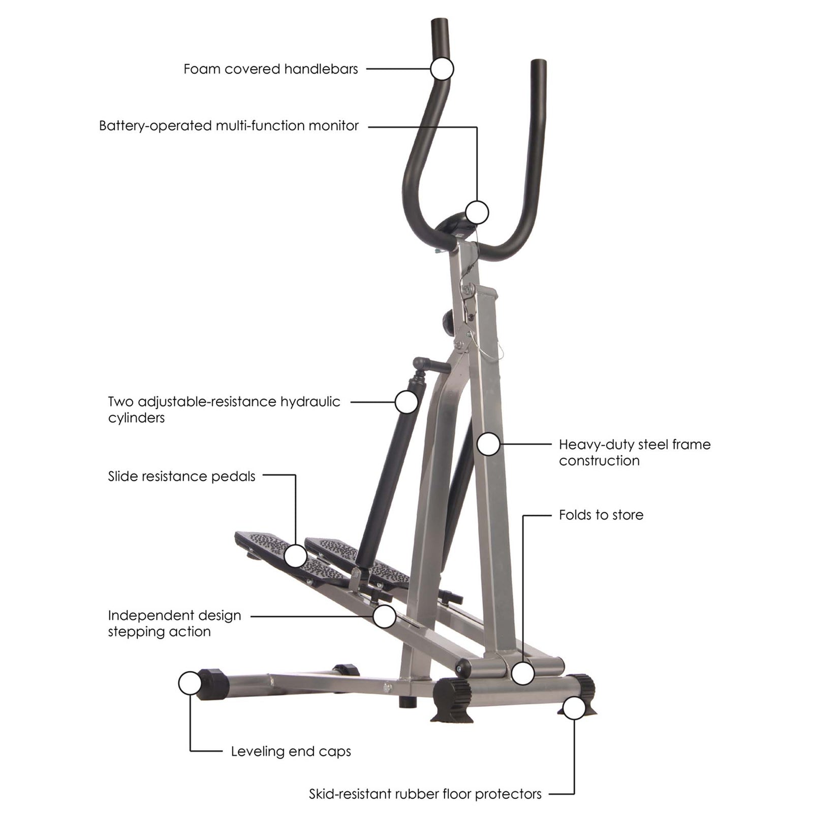 Stamina SpaceMate Folding Stepper Black