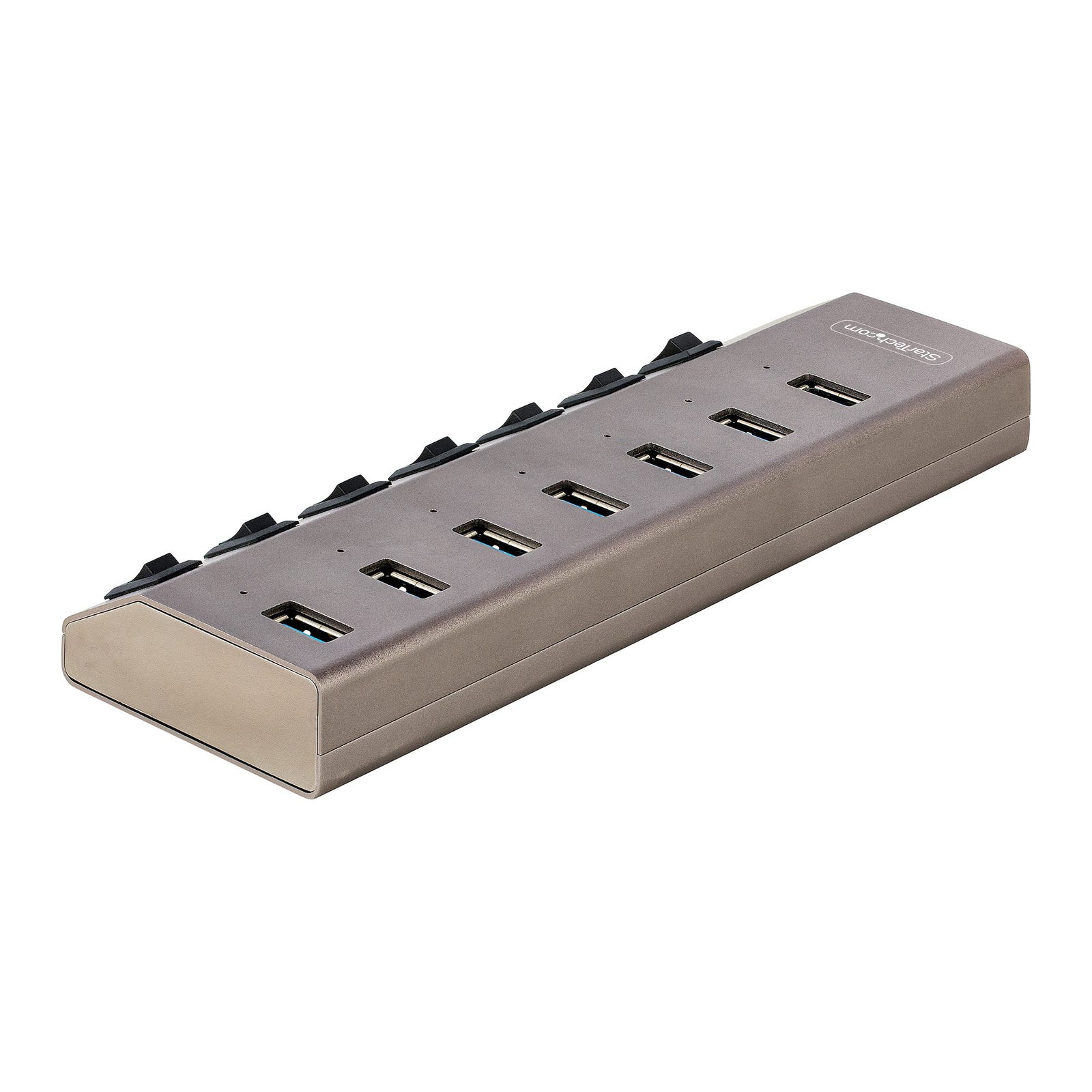 StarTech 7 Port Self Powered USB Hub with Individual On/Off Switches  Space Gre
