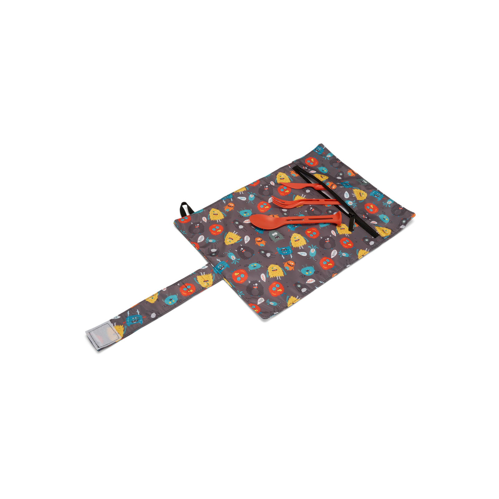 Bondstreet Grey Monsters Reusable Placemat and Utensils