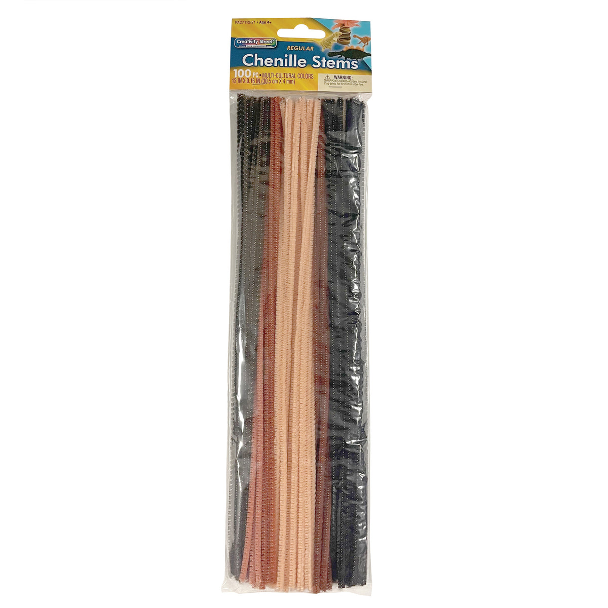 Creativity Street 12" Regular Pipe Cleaners Assorted Multi Cultural Colours 100