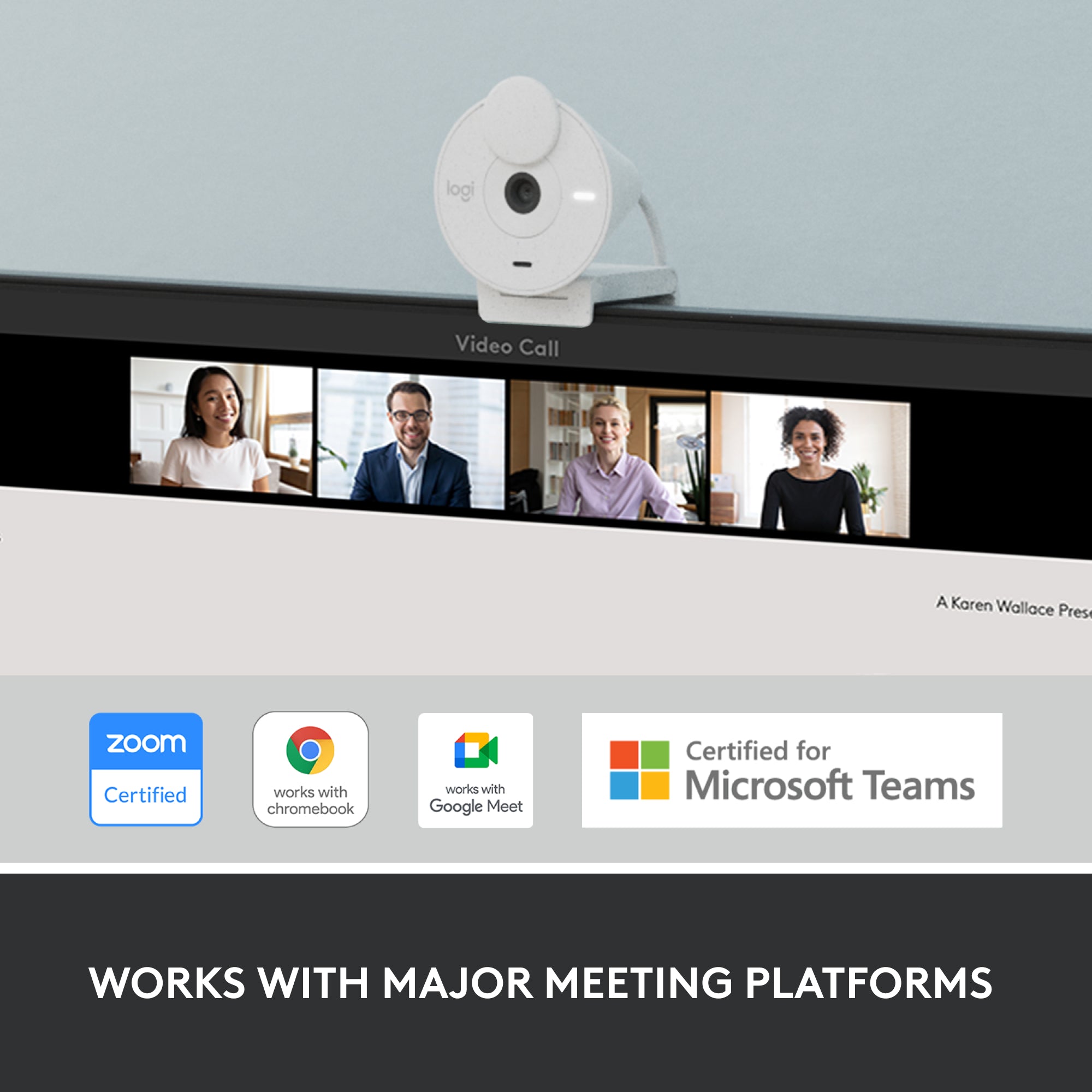 Logitech Brio 300 Full HD Webcam White