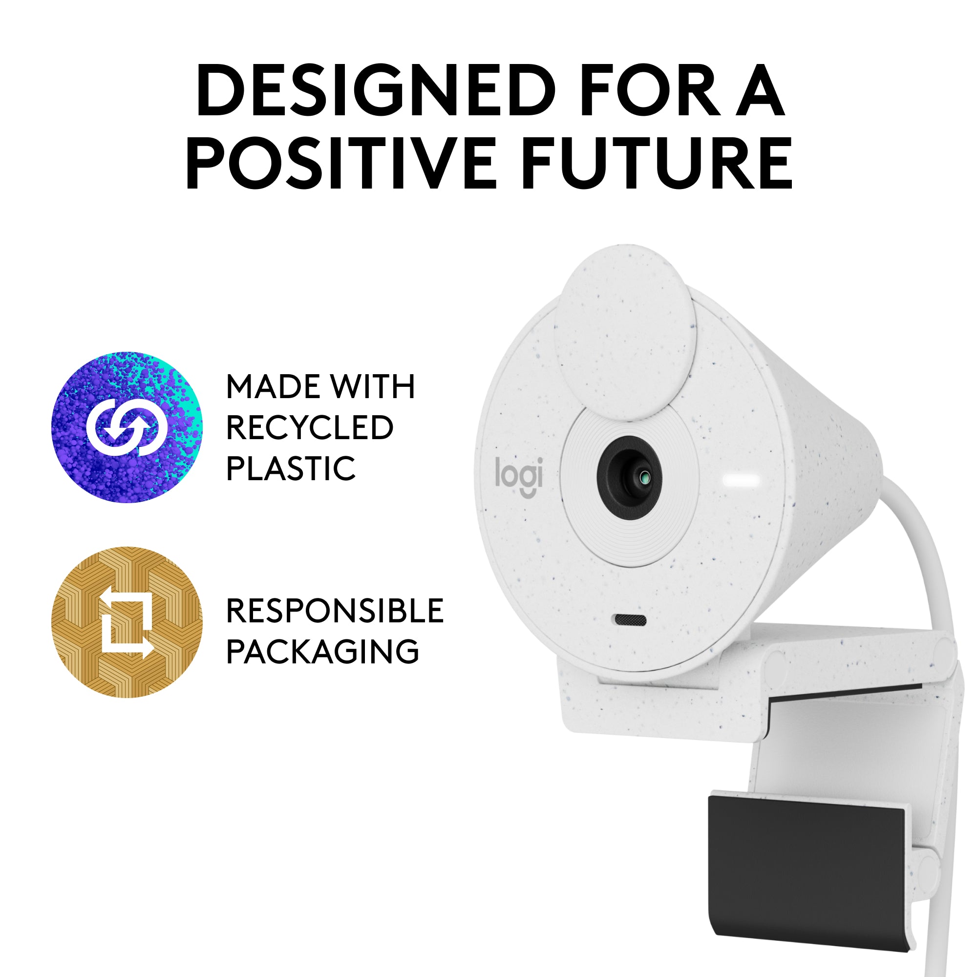 Logitech Brio 300 Full HD Webcam White