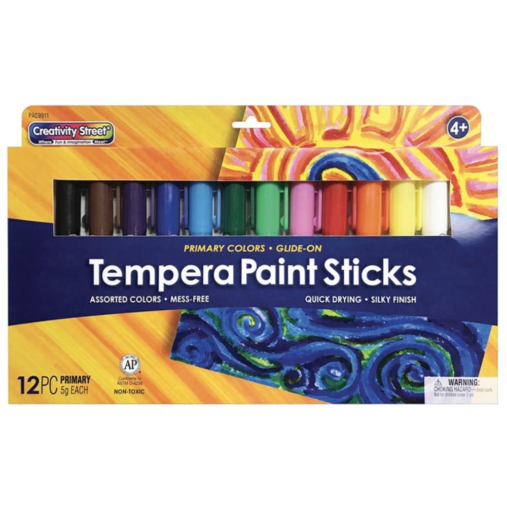 Creativity Street Glide-On Tempera Paint 2 Packs of 12 Sticks