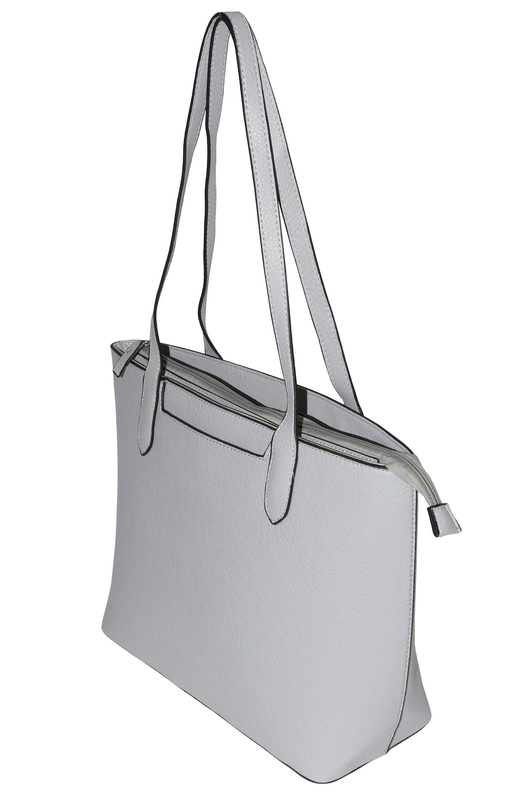 Nicci Large Tote Bag with Slit Pocket Grey