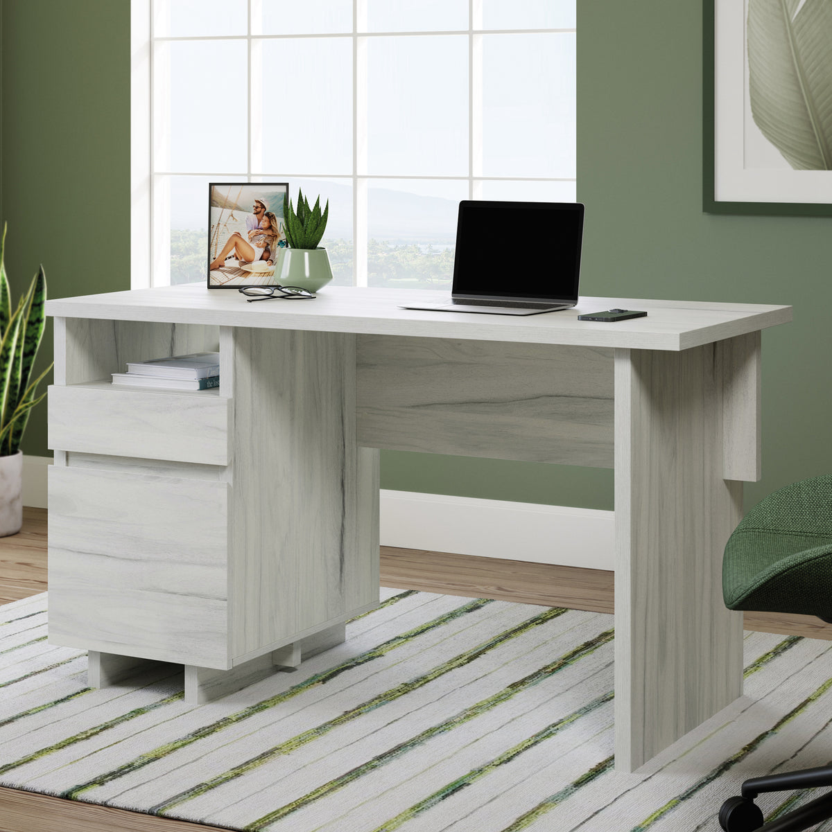 Sauder 52"W Porto Palma Desk Haze Acacia