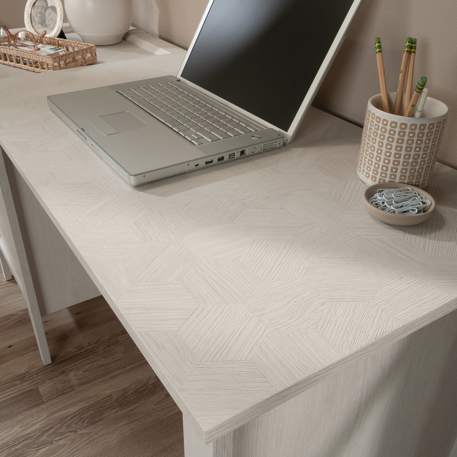 Sauder 53" Larkin Ledge Desk Glacier Oak