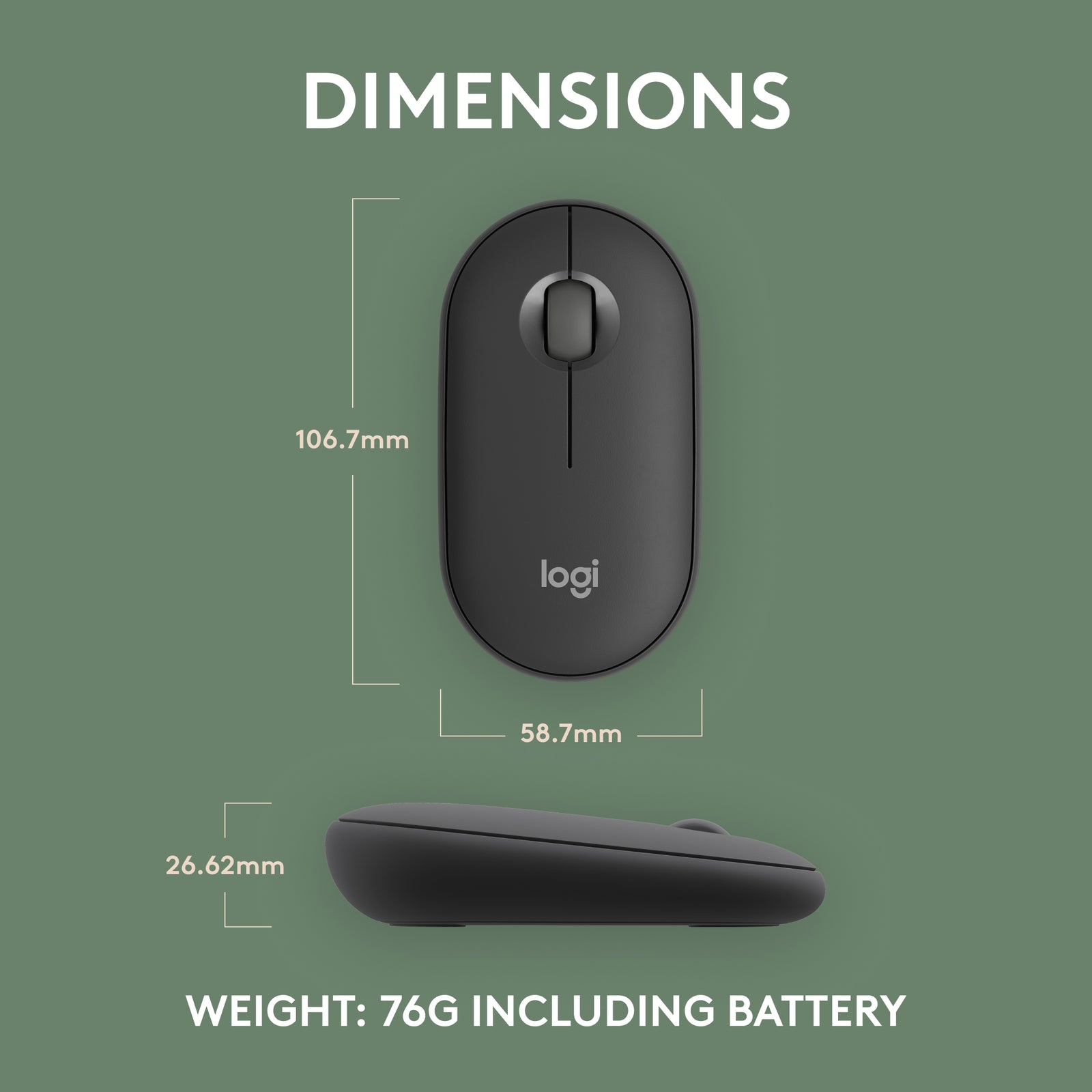 Logitech Pebble Mouse 2 M350s Slim Wireless Mouse