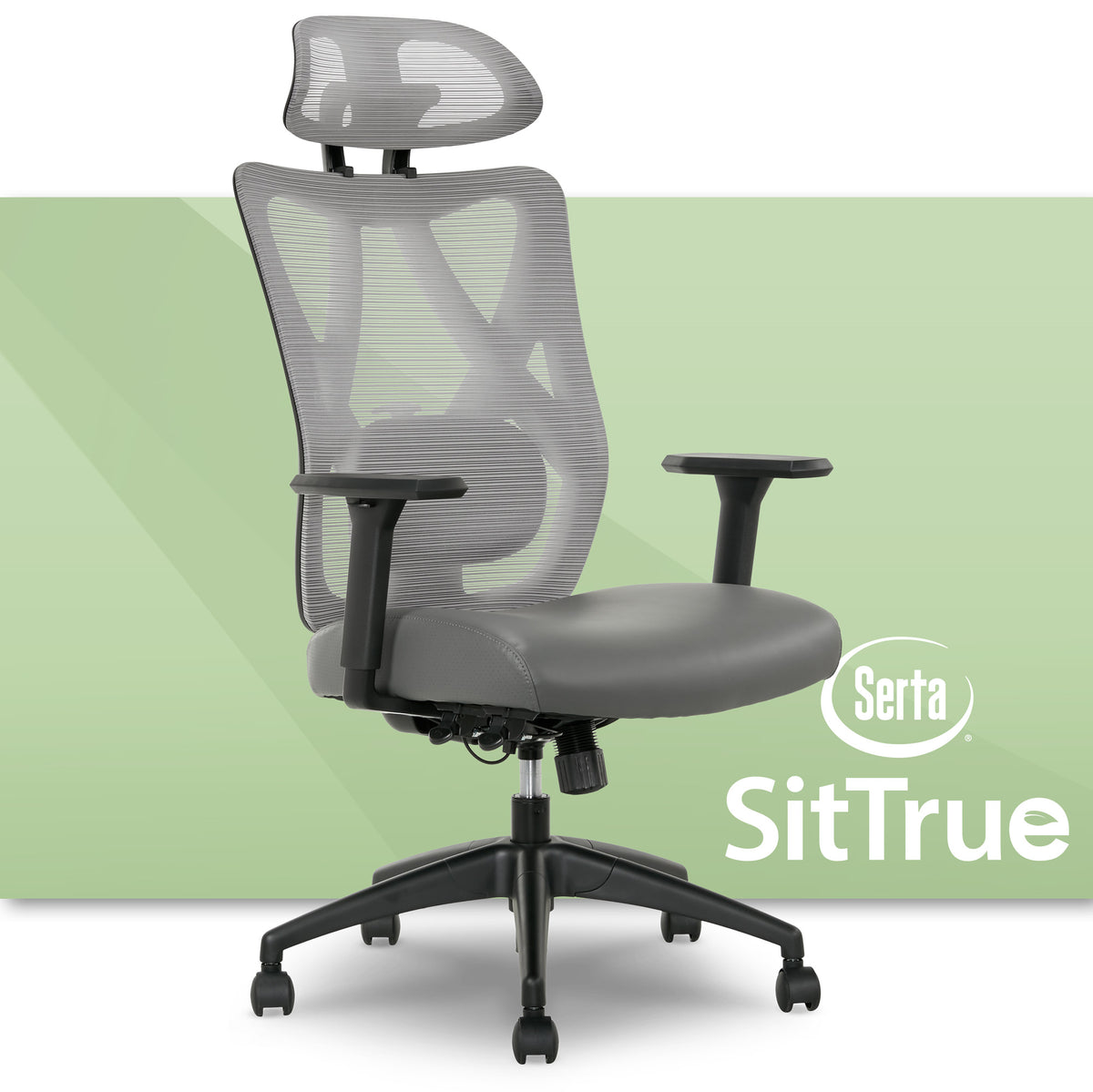 Serta SitTrue Ridgefield High Back Ergonomic Mesh Chair Gray