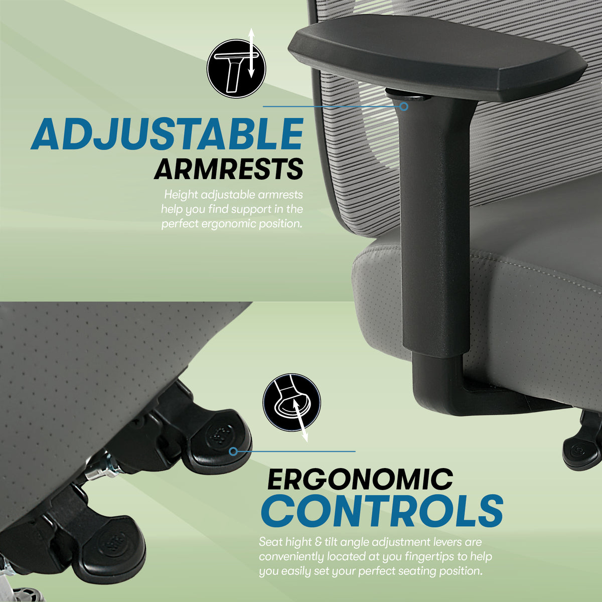 Serta SitTrue Ridgefield High Back Ergonomic Mesh Chair Gray