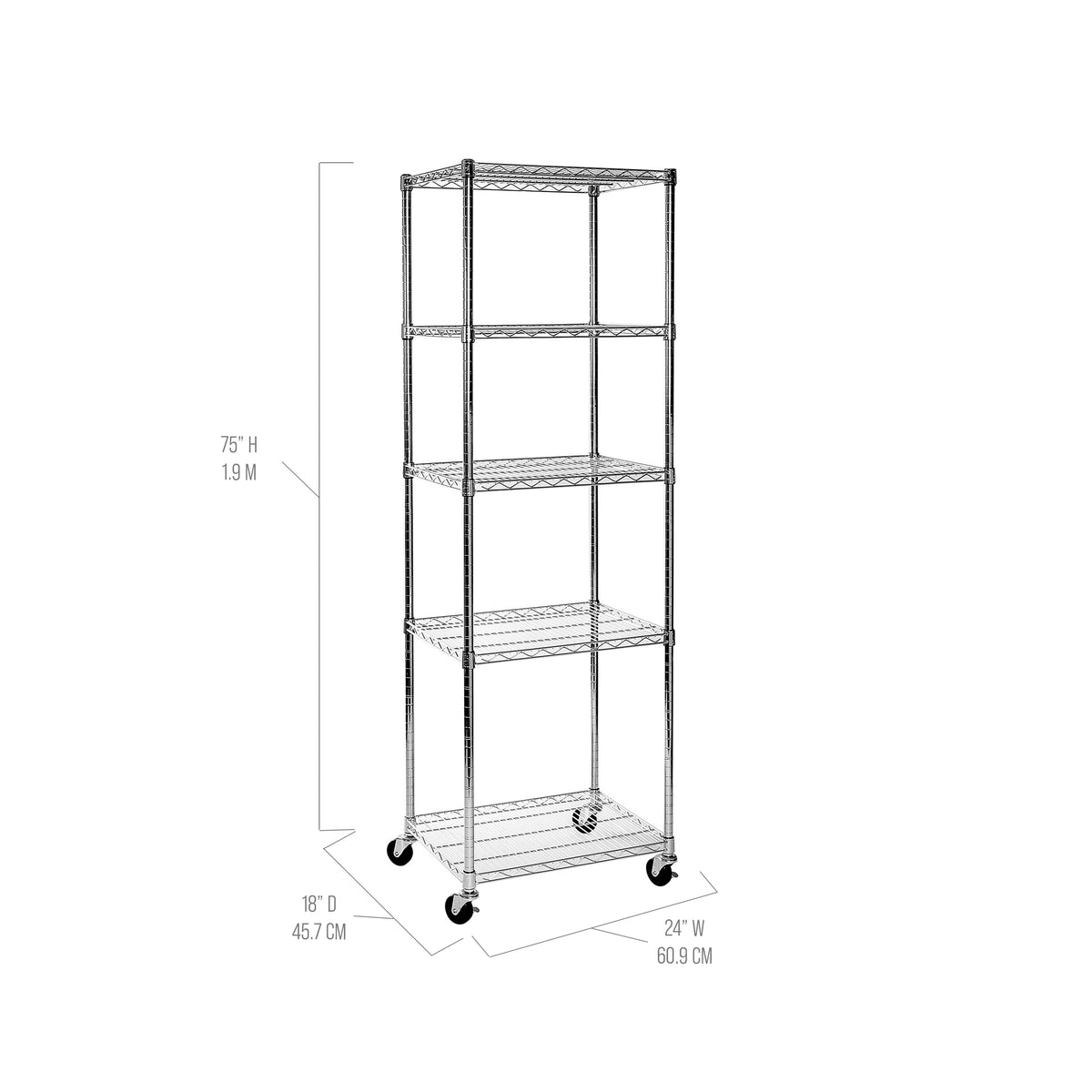 Seville Classics 5 Tier NSF Commercial Grade Steel Wire Shelving