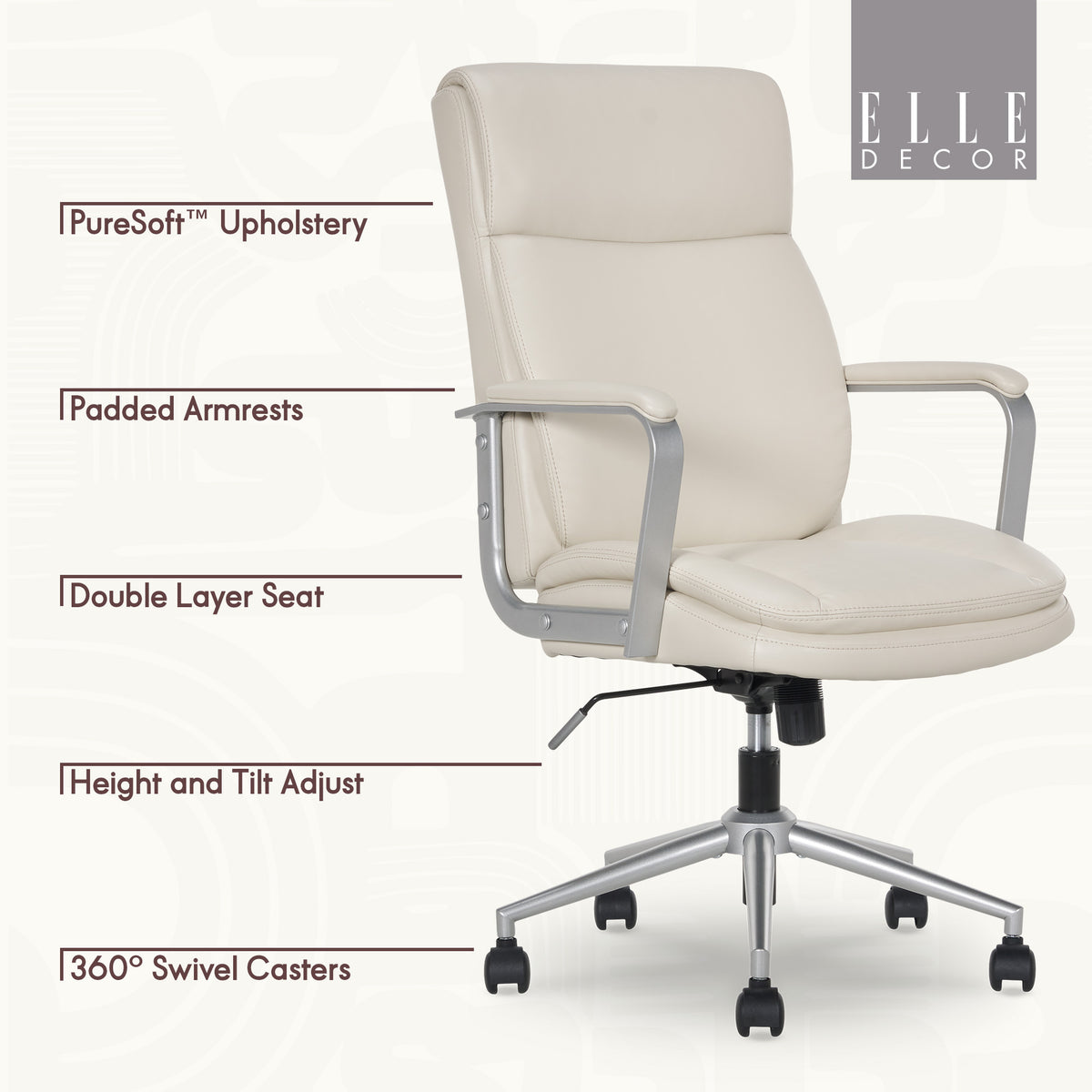 Elle Décor Lisette Ellegant Office Chair Ivory