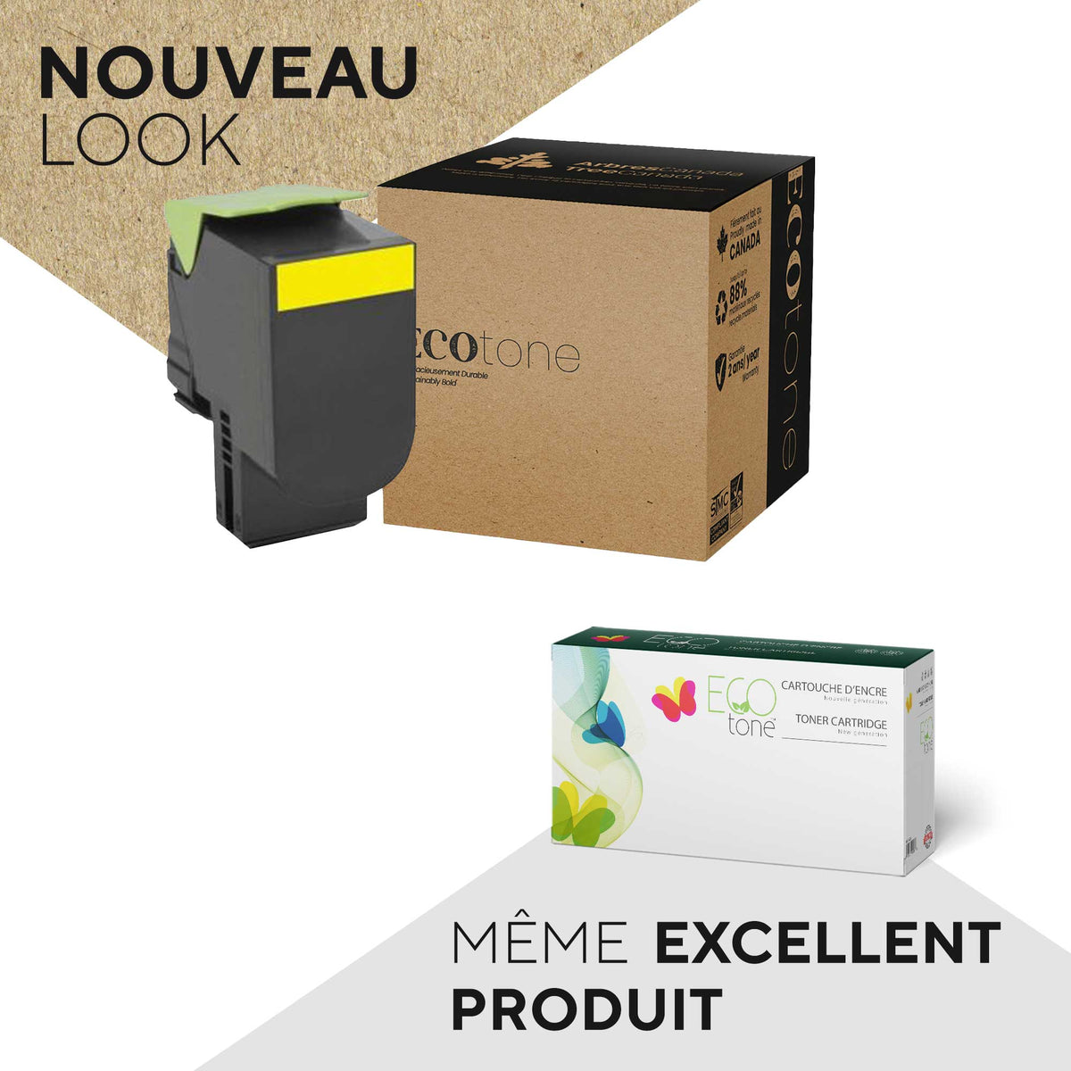 Ecotone Lexmark 80C1SY0 Remanufactured Standard Yield Toner Yellow