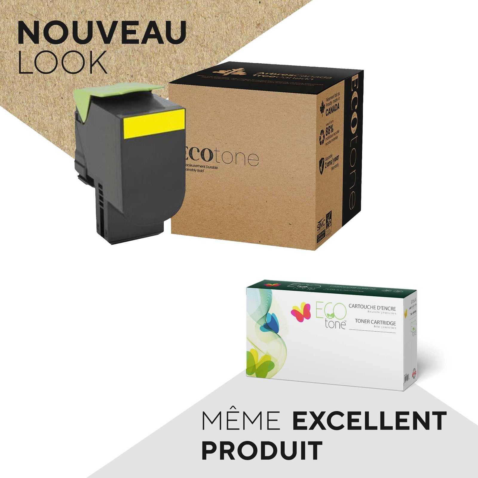 Ecotone Lexmark 80C1SY0 Remanufactured Standard Yield Toner Yellow