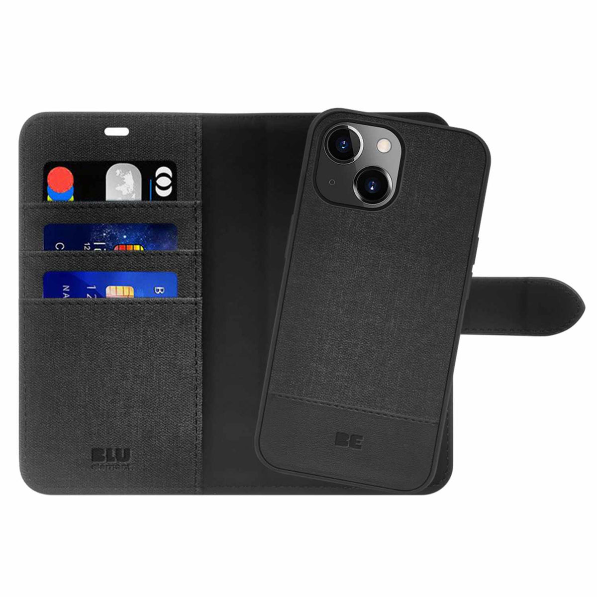 Blu Element Folio Case Black for iPhone 16e/15/14/13